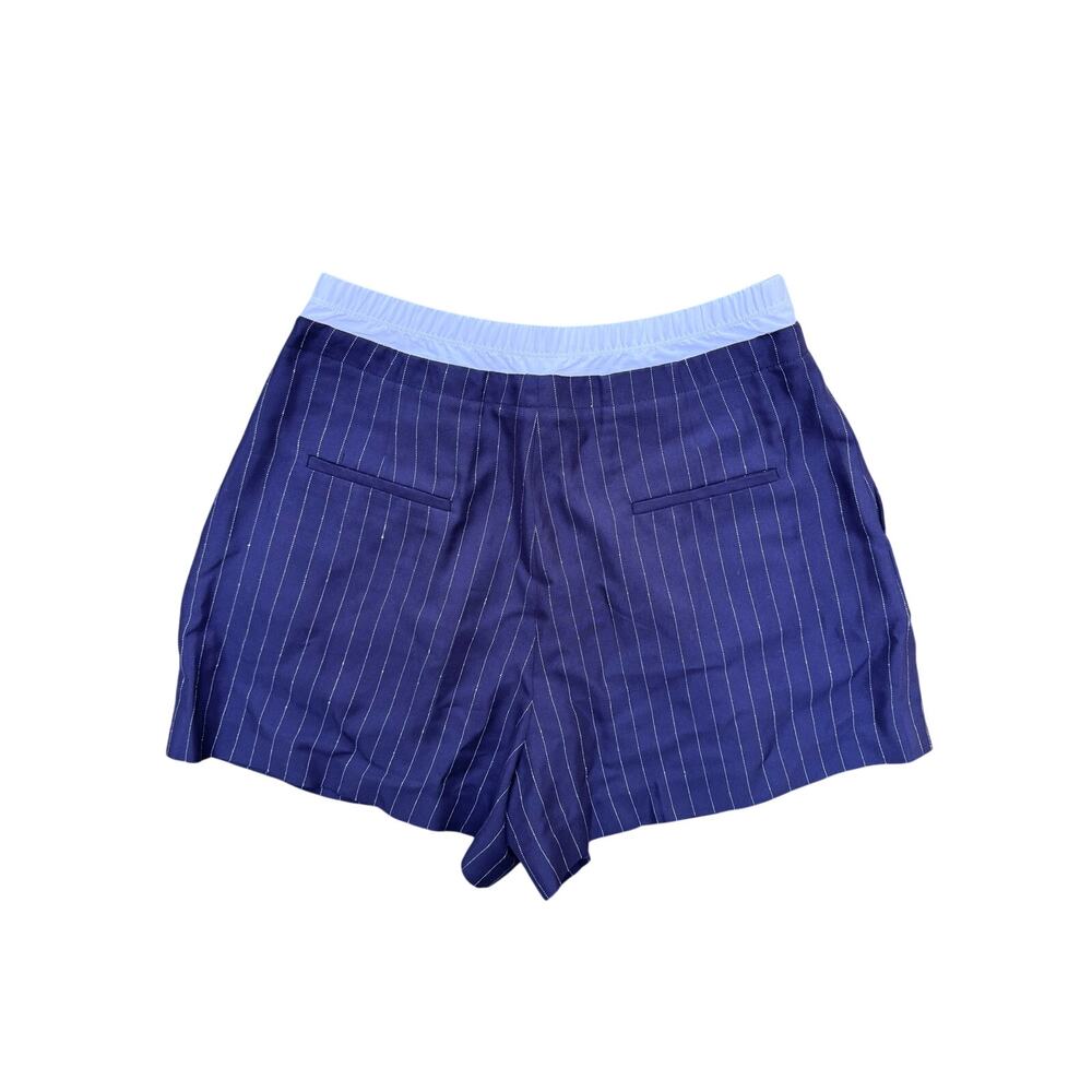 Sandro Pinstripe Double Waistband Twill Shorts 42 US 10 - Picture 7 of 9